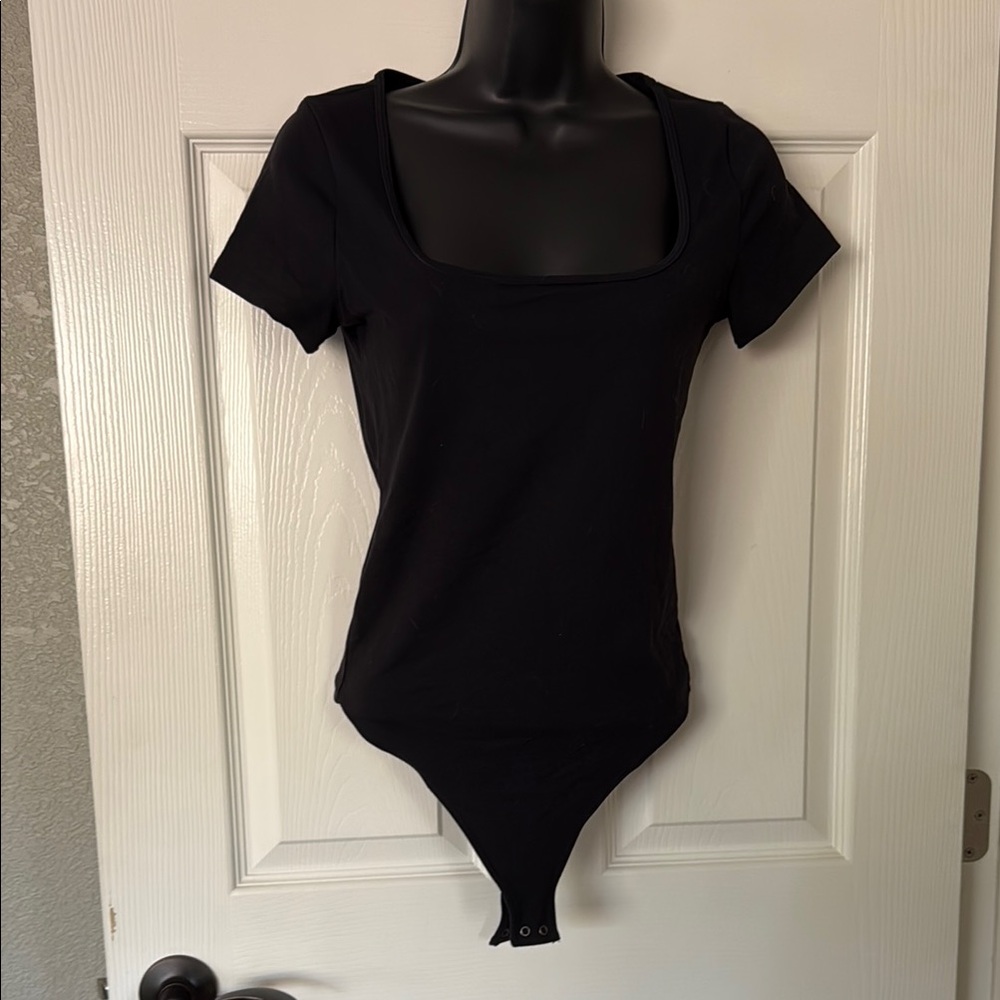 Abercrombie & Fitch Black Fitted Bodysuit Top
